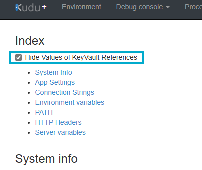 Show Key Vault Values