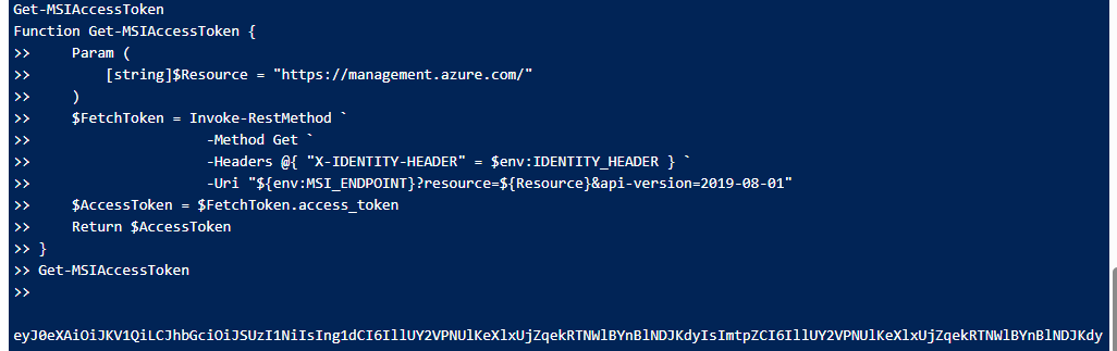 Fetching MSI Access Token Via Local HTTP Endpoint