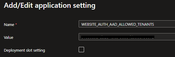 Environment Variable in Azure Portal